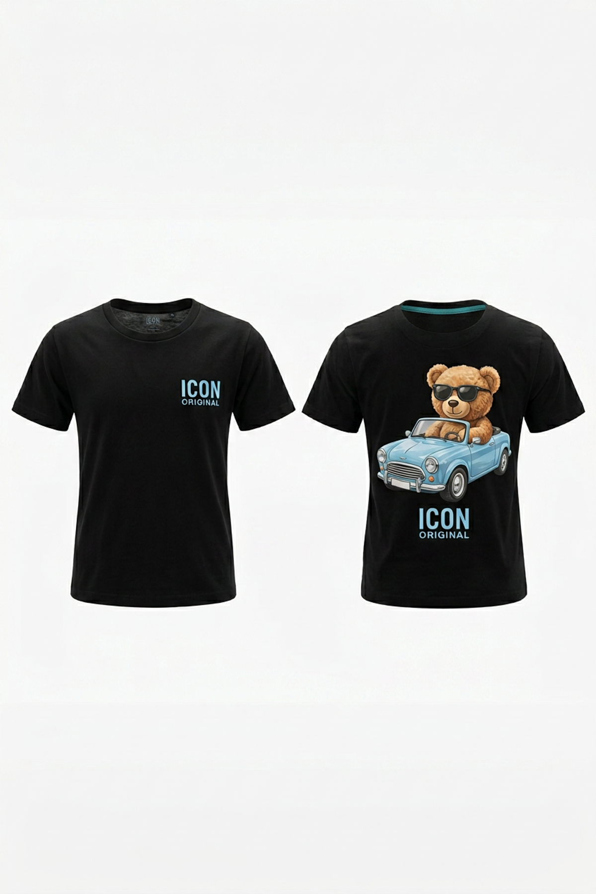 ICON kinder T-shirt Blauwe sportauto - Stijlparel