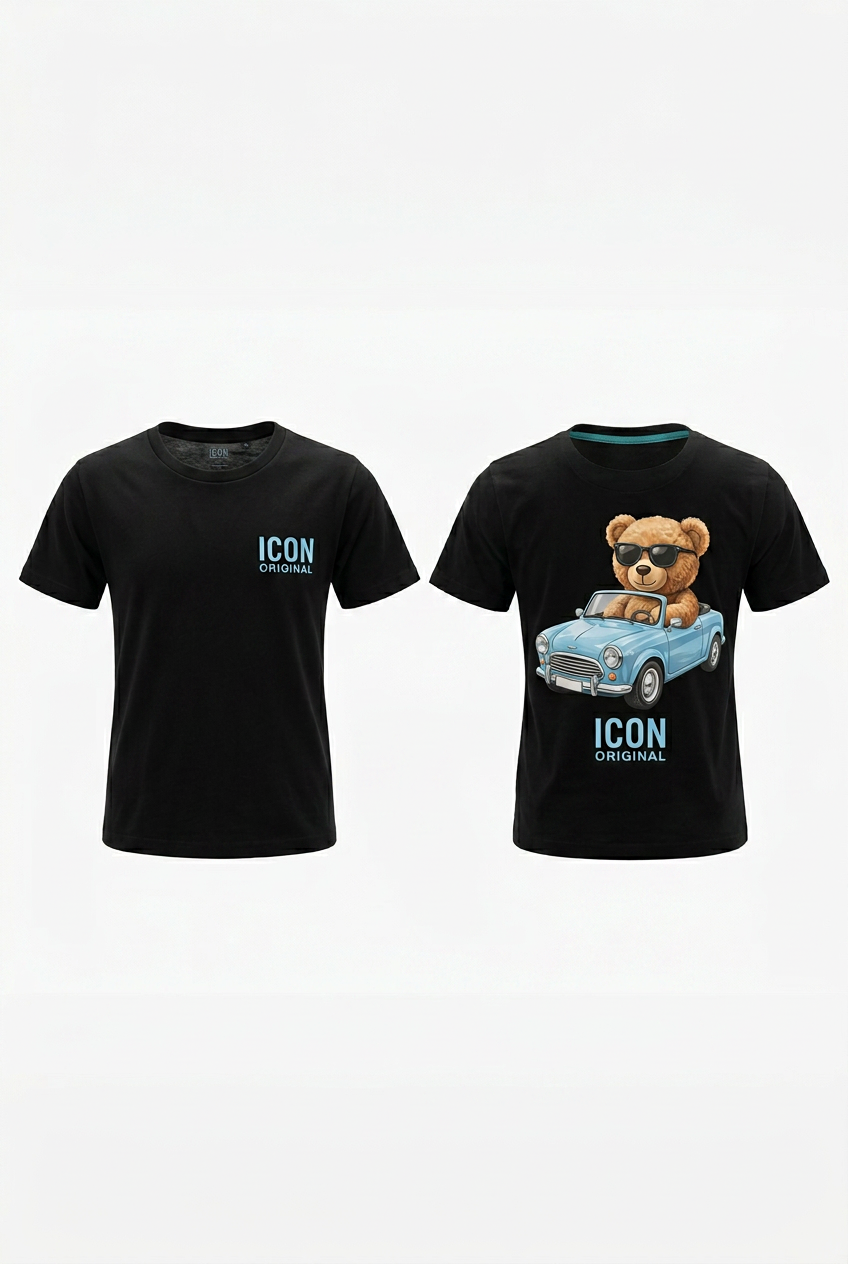 ICON kinder T-shirt Blauwe sportauto