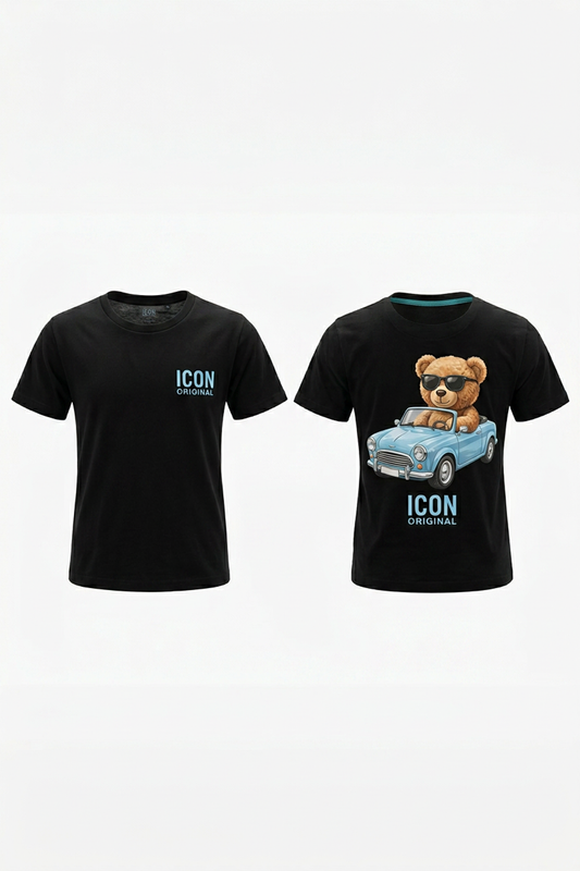 ICON kinder T-shirt Blauwe sportauto - Stijlparel