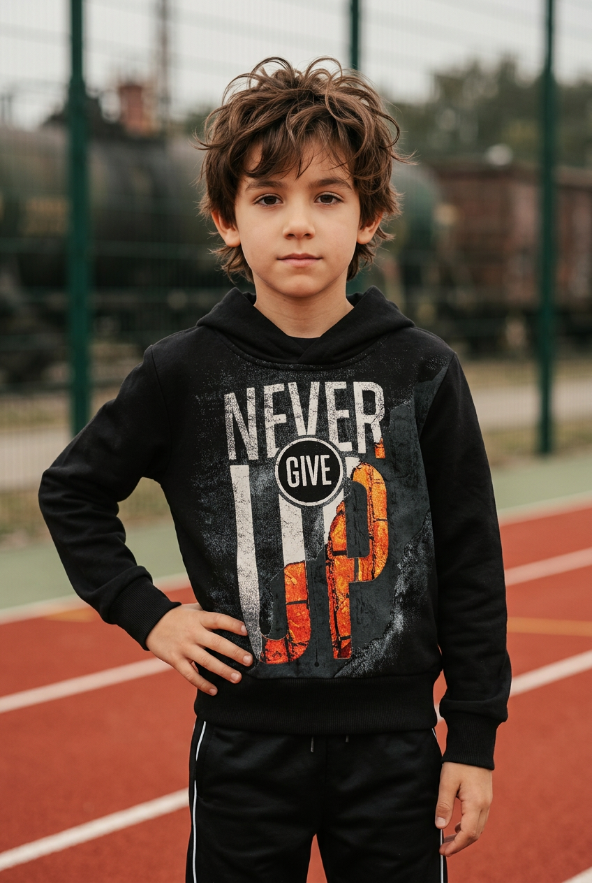 Hoodie “never give up”