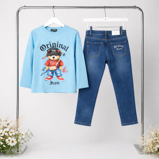 Icon Longsleeve & spijkerbroek Bear Standing