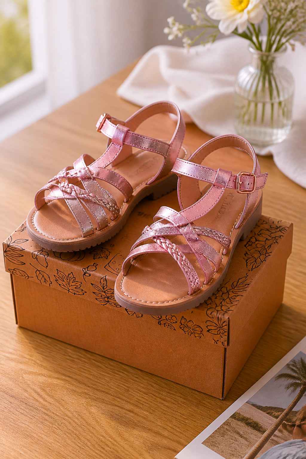 Roze sandalen
