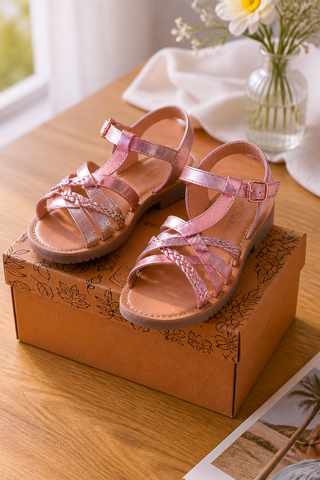 Roze sandalen