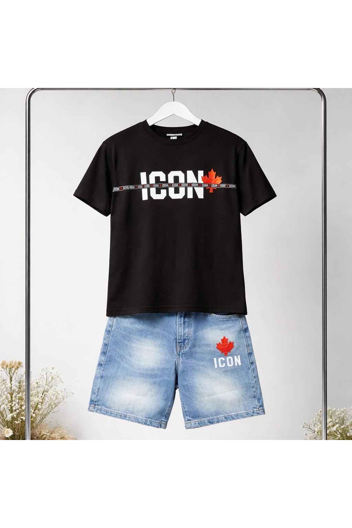 Casual Set T-shirt & Spijkershort Canada ICON