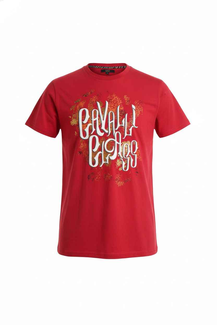 T-shirt Cavalli Class RedRose