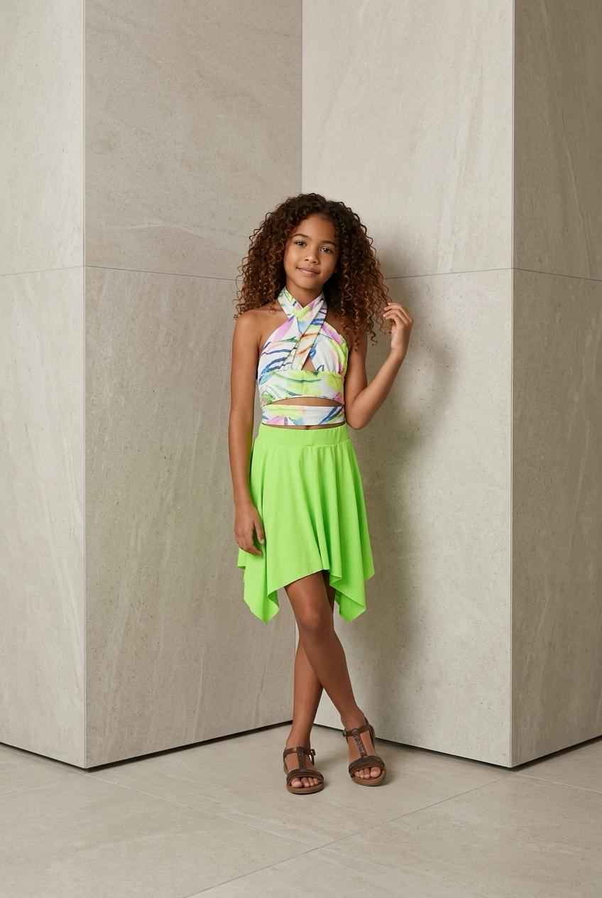Croptop Bloemen met Rok