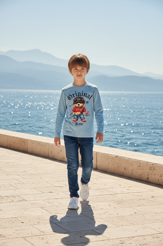 Icon Longsleeve + Spijkerbroek Lichtblauw